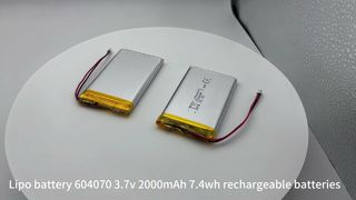 パワーリポバッテリー 604070 3.7v 2000mAh 7.4wh リチウムポリマー電池セル