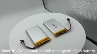 充電式 804070 3.7v 3000mAh 11.1wh リチウムポリマー電池セルポータブル LED テーブルライト用