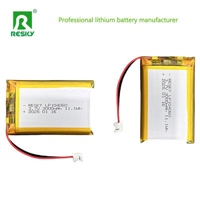 購入 500 サイクル リポ バッテリー パック 104060 3000mAh 33.3wh 3.7V 11.1V online manufacture