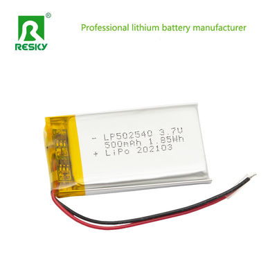 購入 再充電可能な太陽電池 リチウム電池 502540 3.7v 500mAh 1.85wh パワー リチウムイオン電池 online manufacture