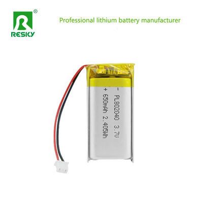購入 Solar Lithium Cell 802040 3.7V 650mAh Rechargeable Lithium Ion Polymer Battery For Bauty Device オンライン製造
