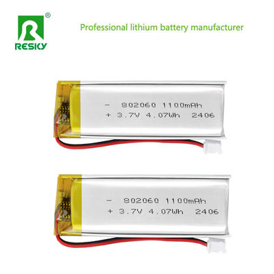 購入 リチウムポリマー電池セル 802060 3.7V 1100mAh 4.07wh 太陽電池 リポ電池 電気メーター オンライン製造