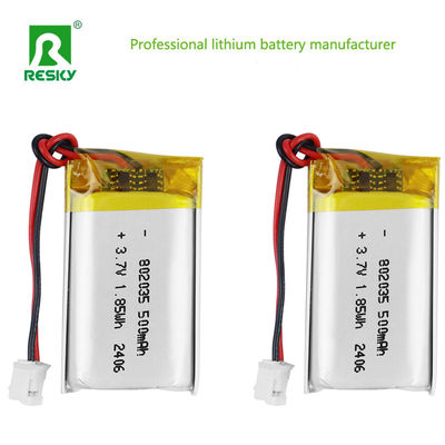 購入 リチウムポリマー電池 802035 3.7V 500mAh 1.85wh リチャージ可能な電池 学習機器 オンライン製造