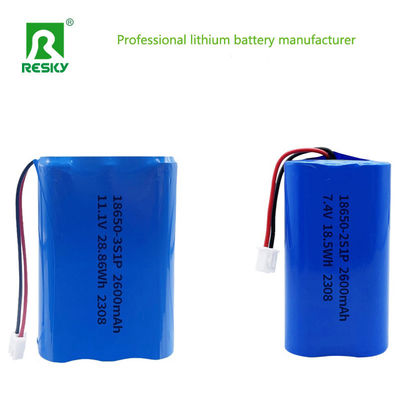 購入 18650 Lithium Ion Batteries 11.1V 3s 2600mAh 28.86wh Rechargeable Li-ion Battery Pack オンライン製造