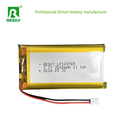リチウムポリマーバッテリーセル 103765 3.7V 3000mAh 11.1wh 小型デジタル製品
