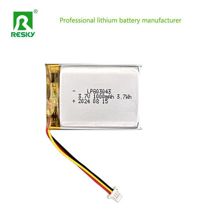 ポッチ 太陽電池 リチウムポリマー電池 803040 3.7V 1000mAh 3.7wh パワー