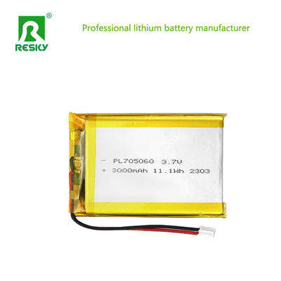 Rechargeable Lipo Batteries Cell 705060 3000mAh 3.7V 11.1wh Power Li-ion Polymer Battery Pack