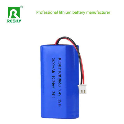 充電式18650リチウム電池バッテリーパック 2600mAh 7.4V 19.24whリポバッテリーパック
